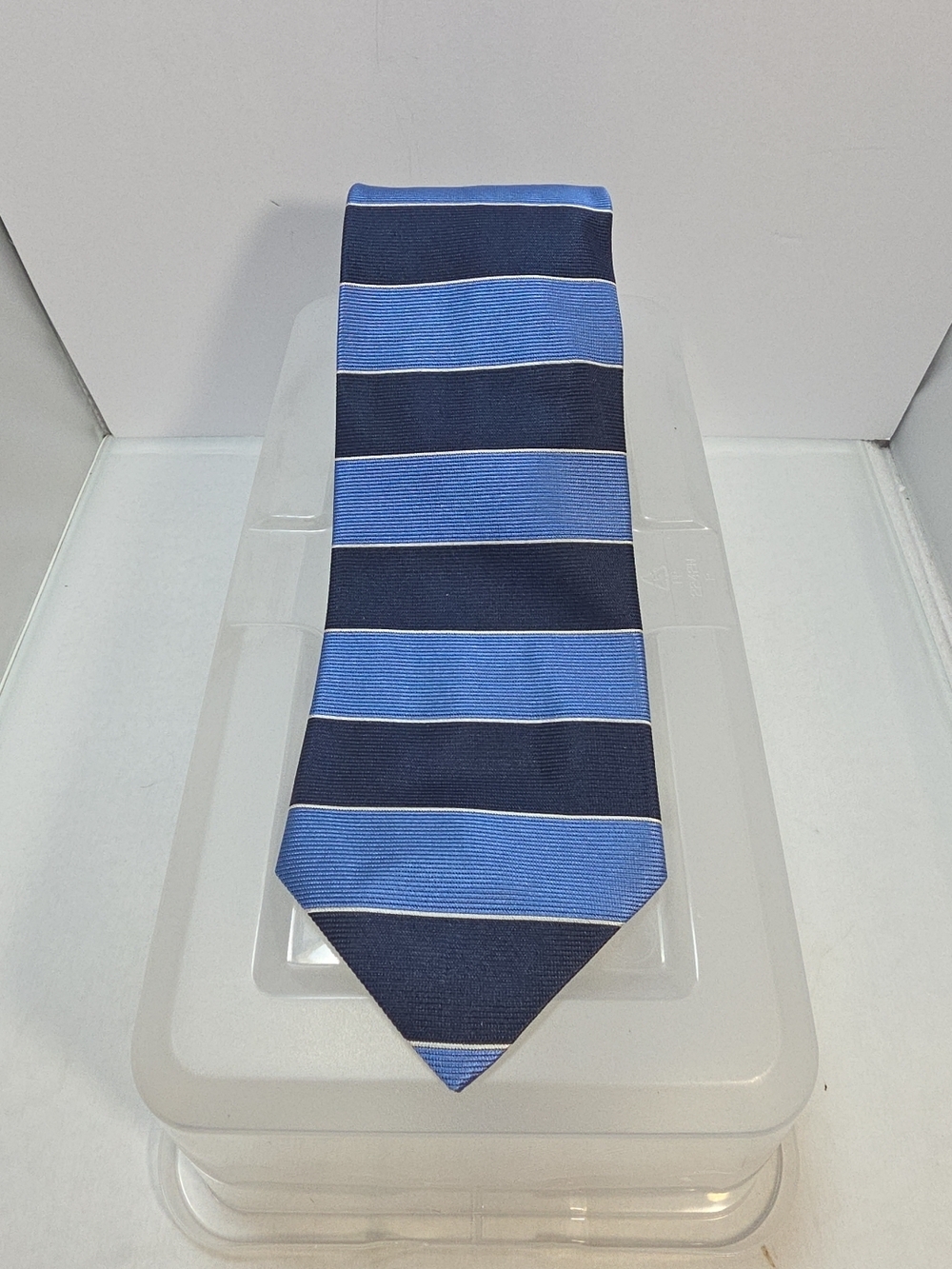 Brooks Brothers Makers Silk Tie 54" Blue Stripe USA